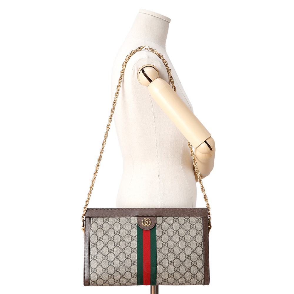 GUCCI(USED)구찌 GG로고 PVC 오피디아 수프림 체인 숄더백