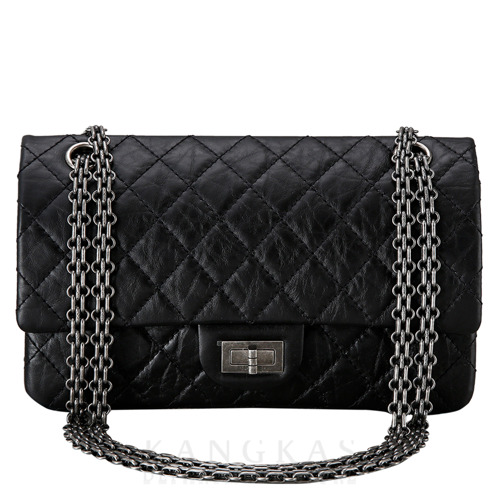 CHANEL(USED)샤넬 2.55 빈티지 미듐 블랙 은장