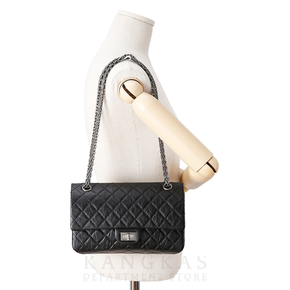 CHANEL(USED)샤넬 2.55 빈티지 미듐 블랙 은장