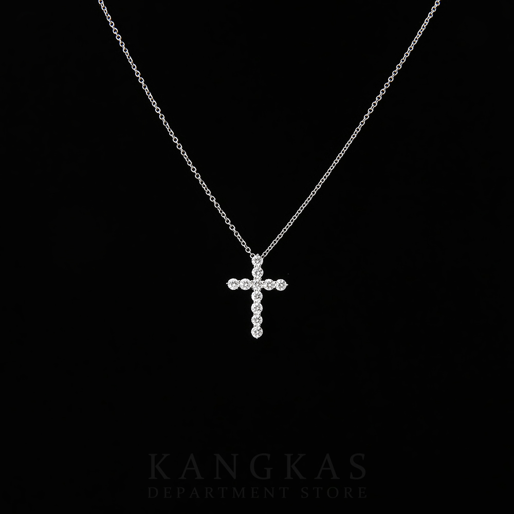 TIFFANY(USED)티파니 크로스 펜던트 다이아 네크리스