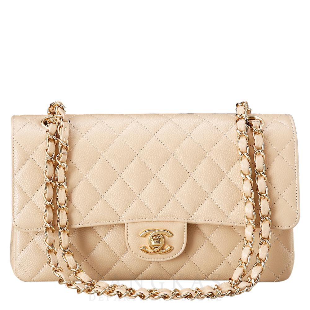 CHANEL(USED)샤넬 클래식 캐비어 미듐 베이지