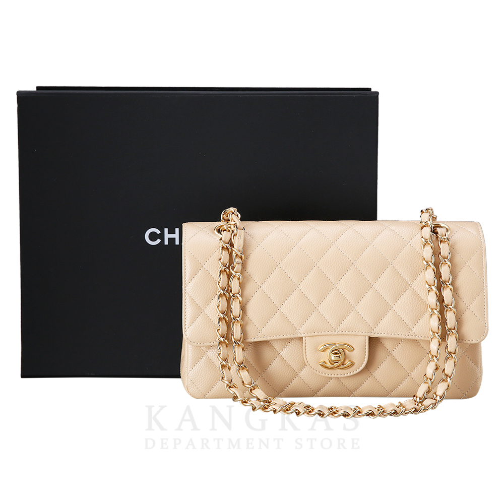 CHANEL(USED)샤넬 클래식 캐비어 미듐 베이지