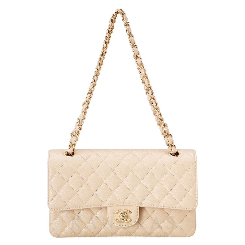 CHANEL(USED)샤넬 클래식 캐비어 미듐 베이지