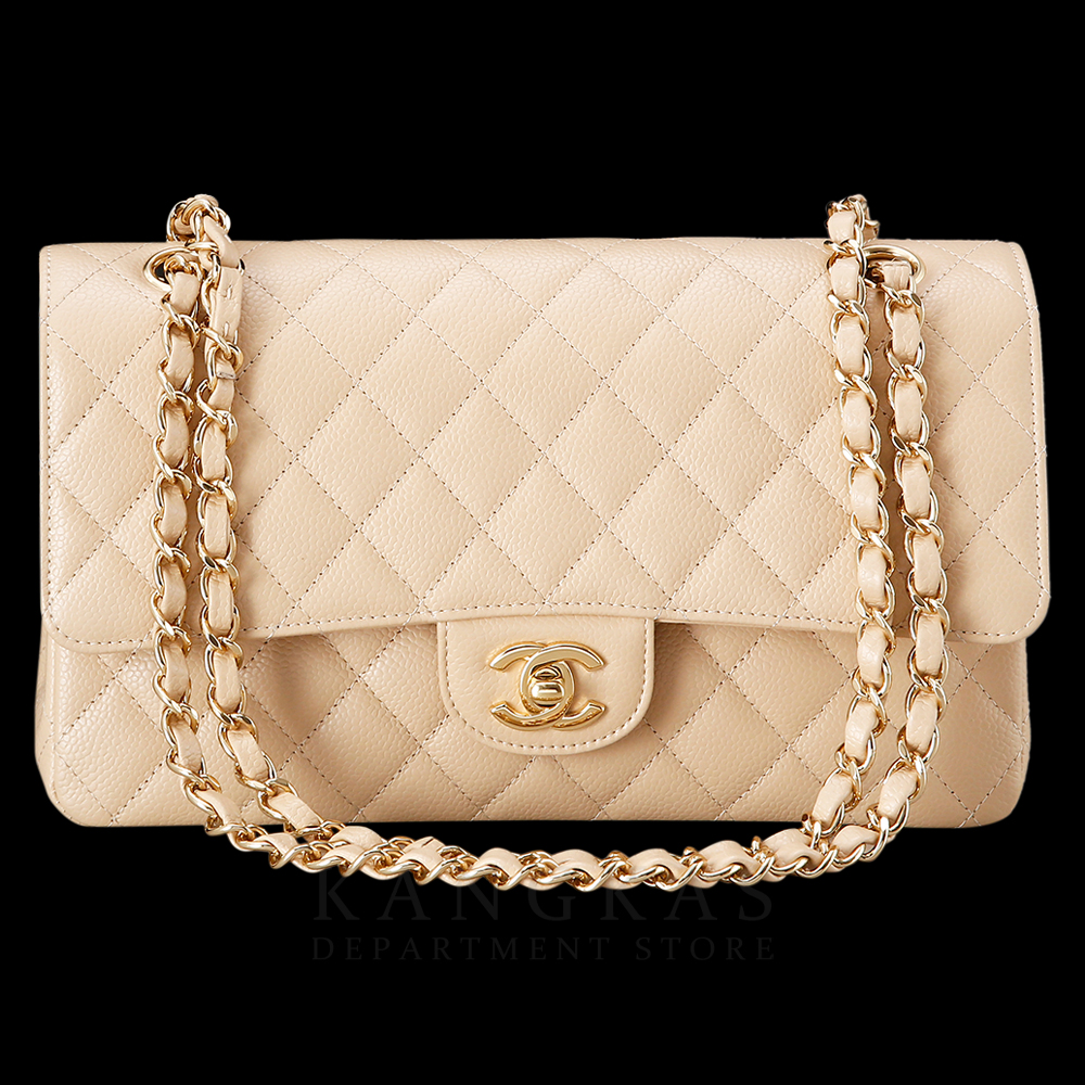 CHANEL(USED)샤넬 클래식 캐비어 미듐 베이지