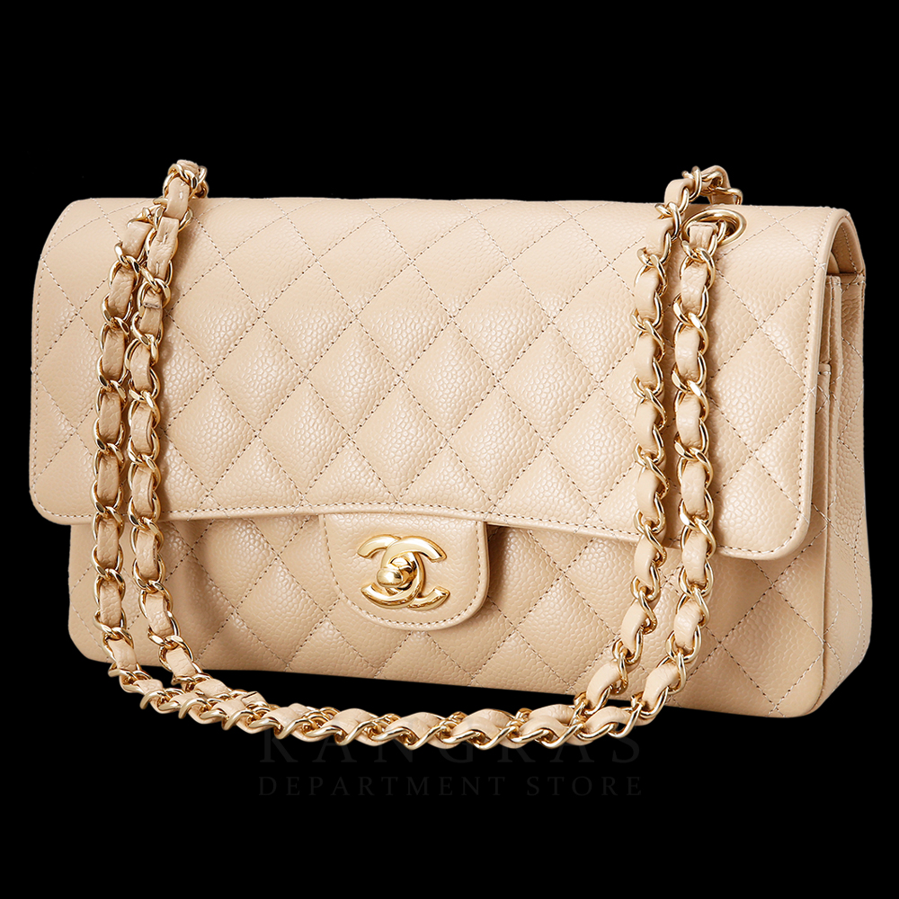 CHANEL(USED)샤넬 클래식 캐비어 미듐 베이지