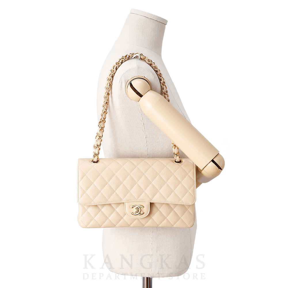 CHANEL(USED)샤넬 클래식 캐비어 미듐 베이지
