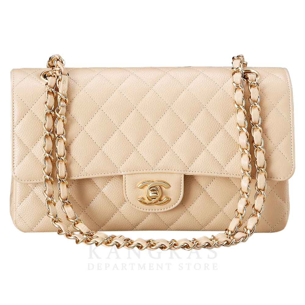 CHANEL(USED)샤넬 클래식 캐비어 미듐 베이지