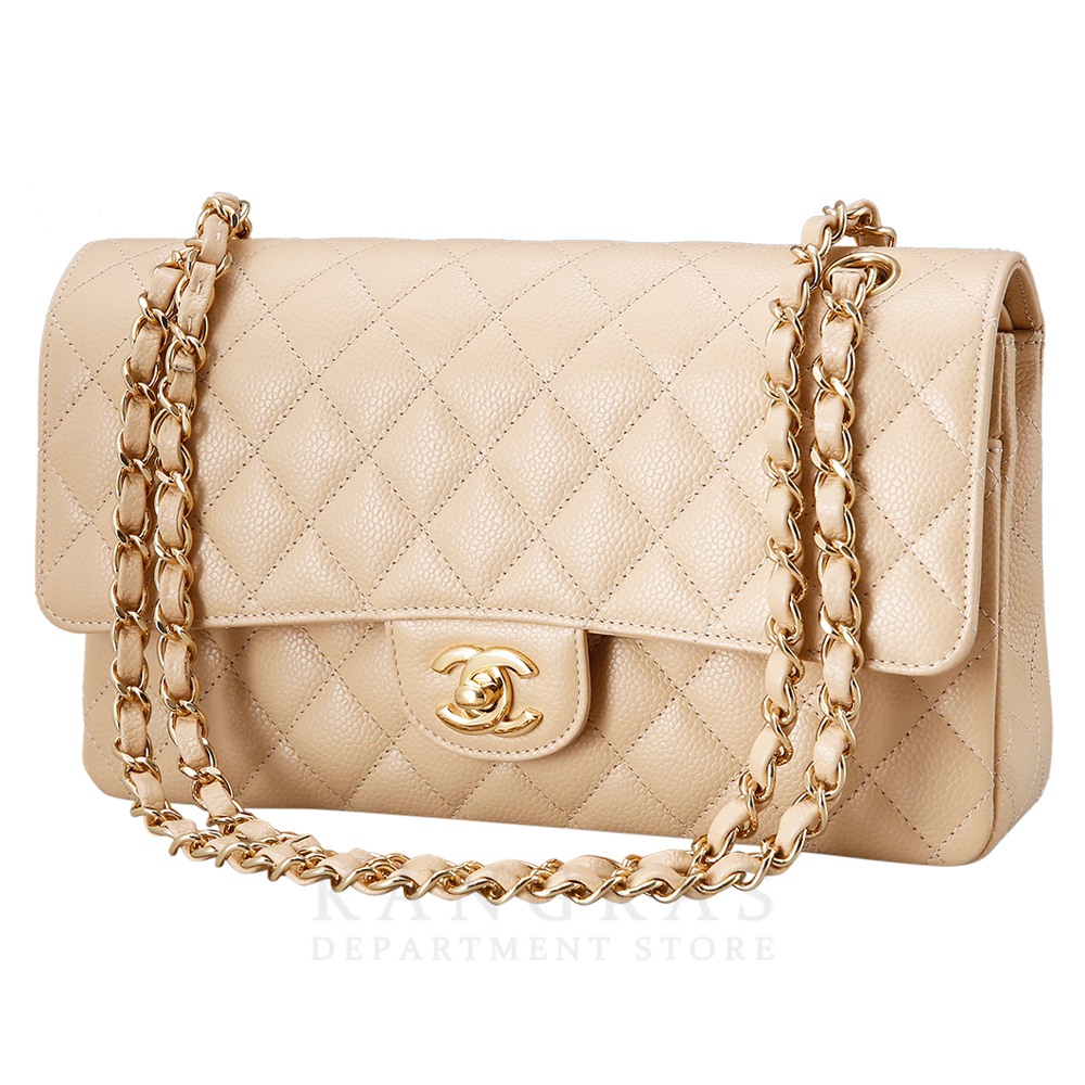 CHANEL(USED)샤넬 클래식 캐비어 미듐 베이지