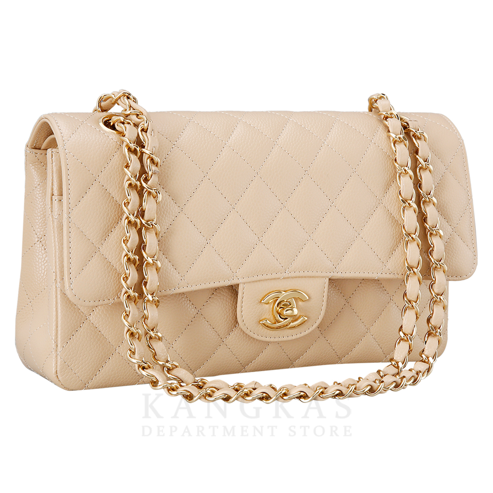 CHANEL(USED)샤넬 클래식 캐비어 미듐 베이지