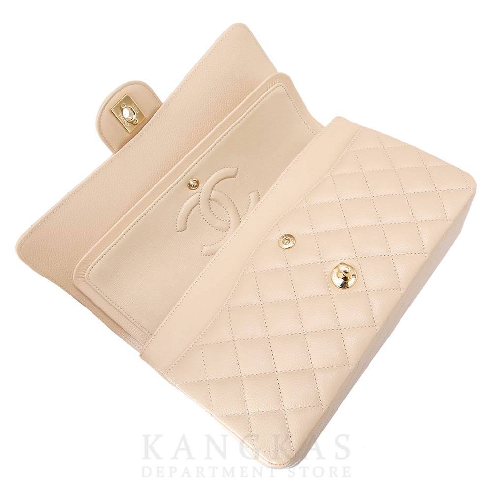 CHANEL(USED)샤넬 클래식 캐비어 미듐 베이지