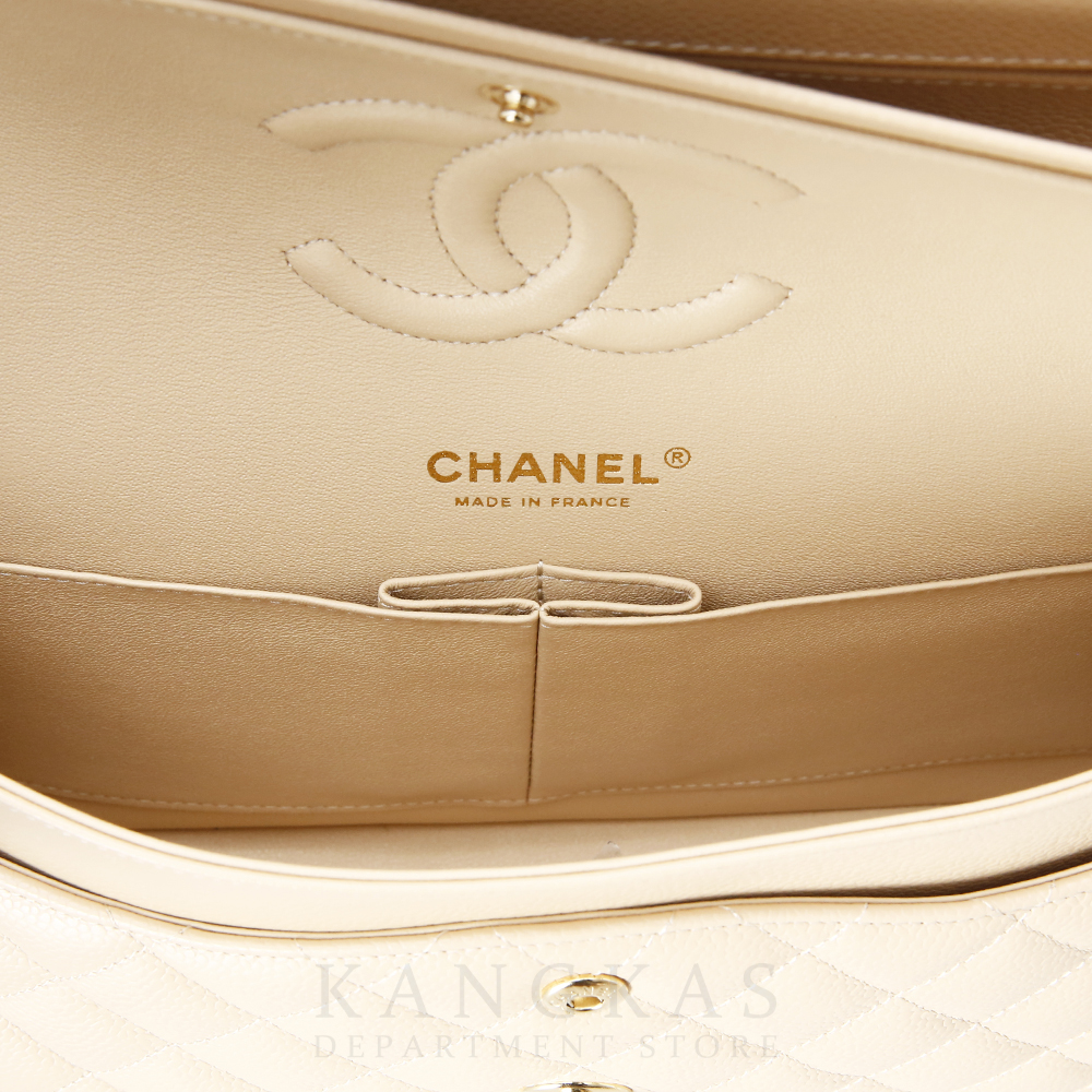 CHANEL(USED)샤넬 클래식 캐비어 미듐 베이지