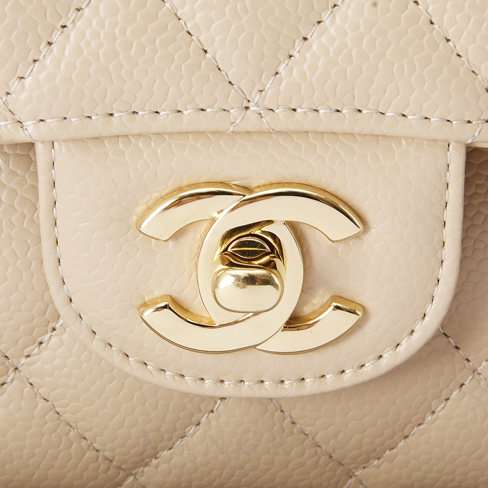 CHANEL(USED)샤넬 클래식 캐비어 미듐 베이지