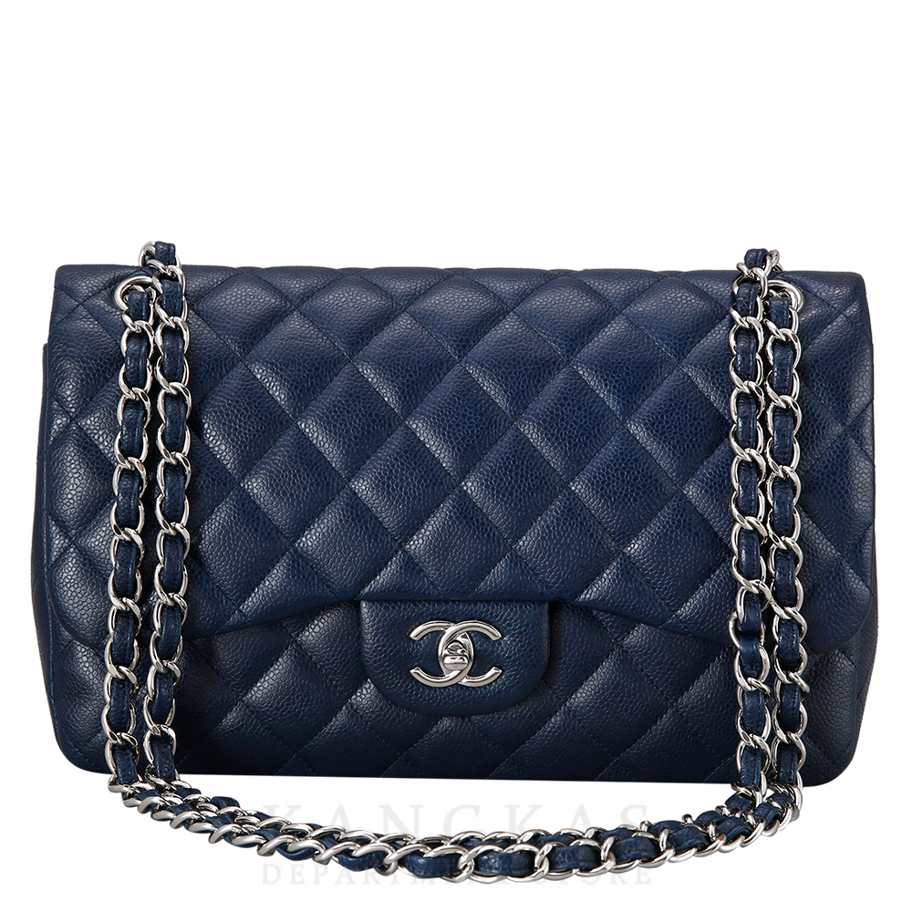 CHANEL(USED)샤넬 클래식 캐비어 점보 네이비