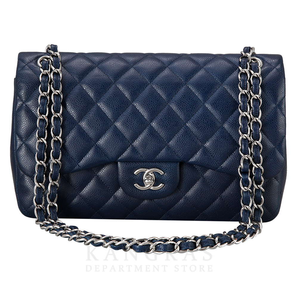 CHANEL(USED)샤넬 클래식 캐비어 점보 네이비