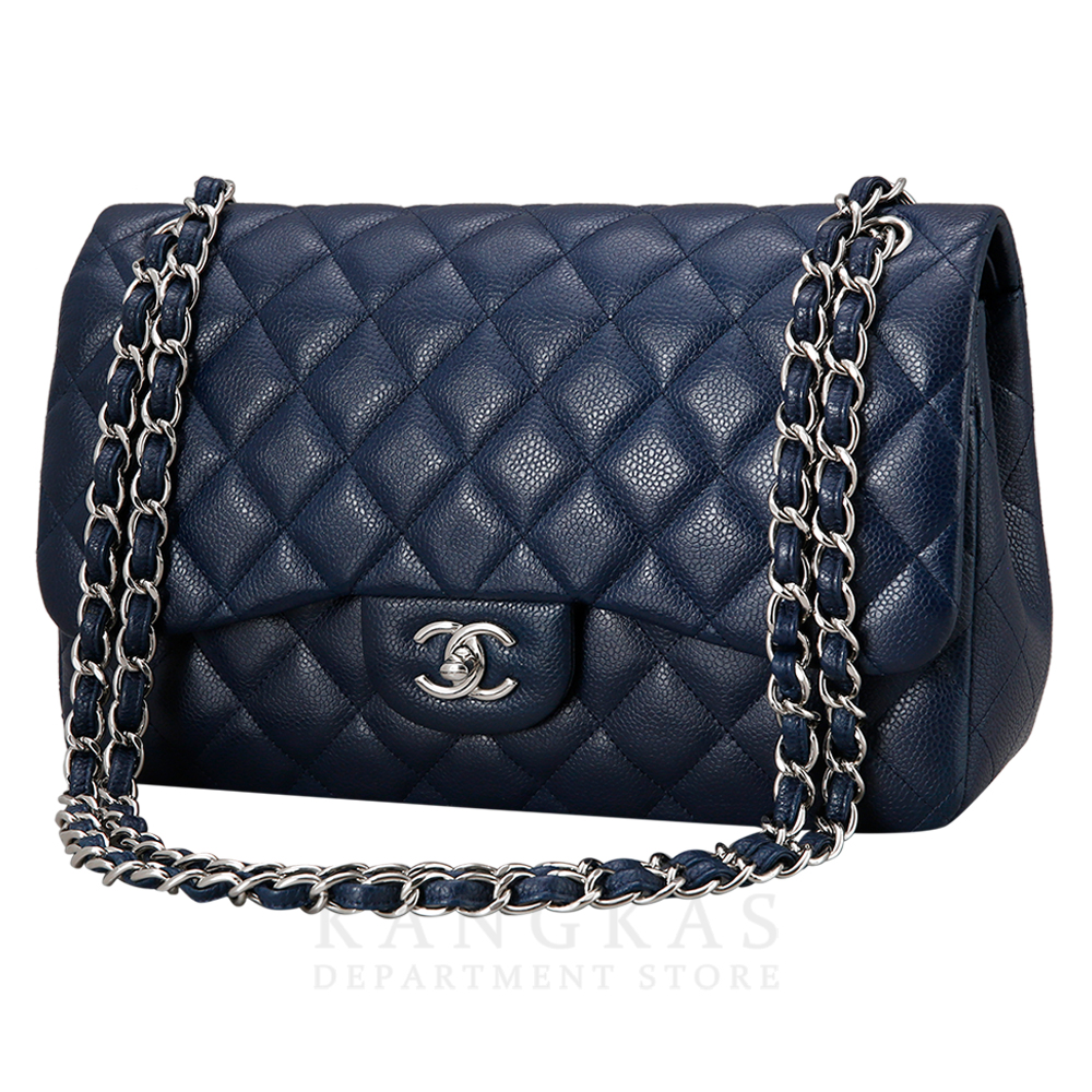 CHANEL(USED)샤넬 클래식 캐비어 점보 네이비