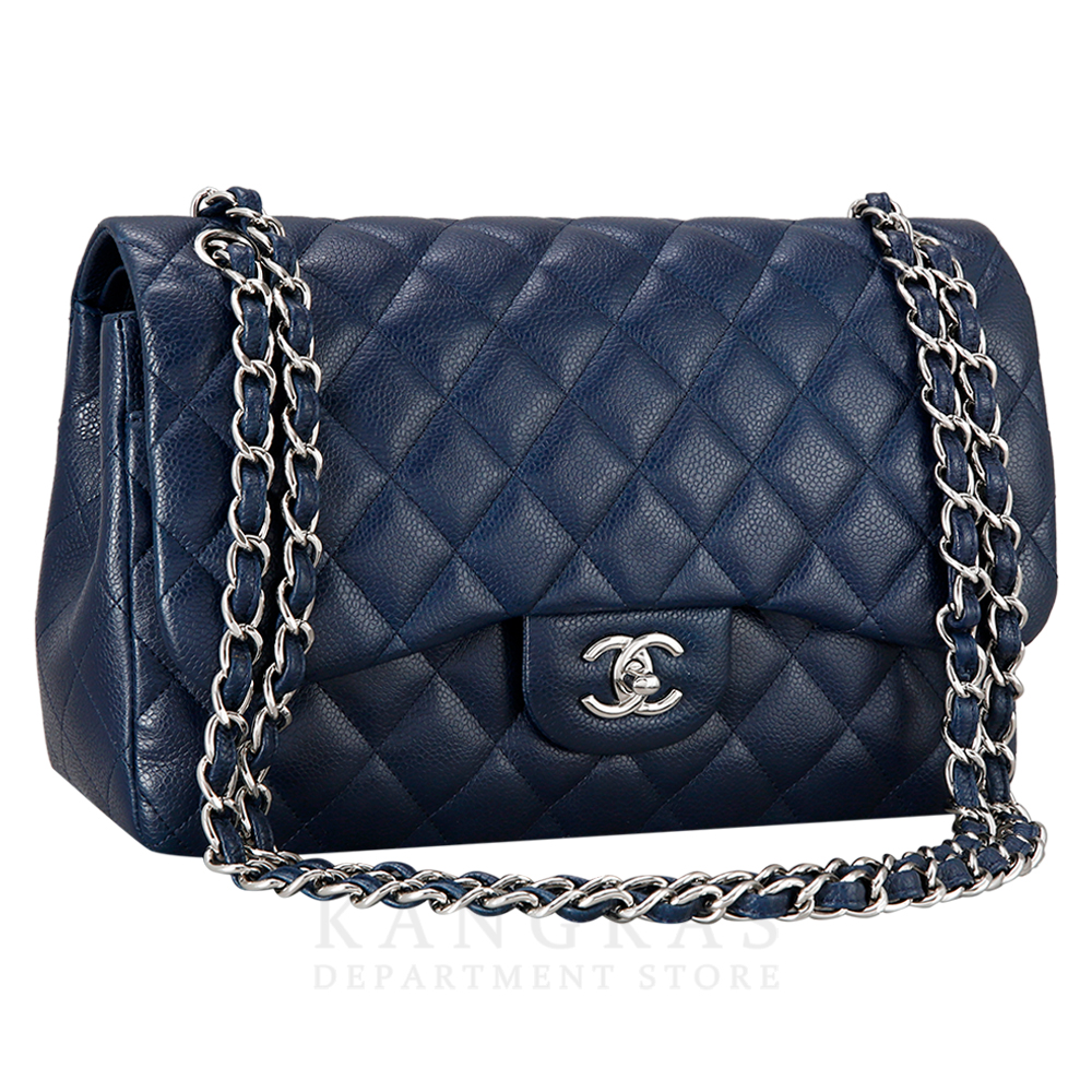 CHANEL(USED)샤넬 클래식 캐비어 점보 네이비