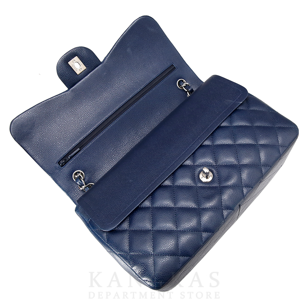 CHANEL(USED)샤넬 클래식 캐비어 점보 네이비