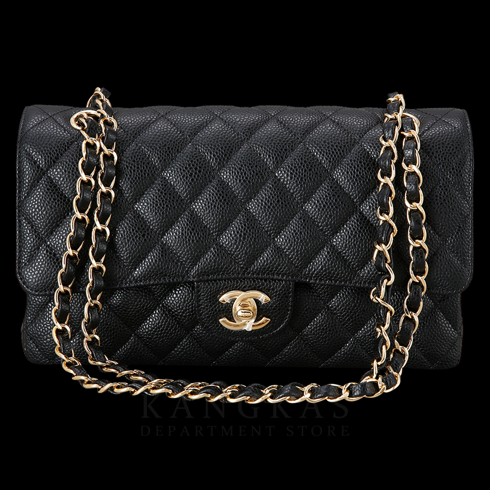 CHANEL(USED)샤넬 클래식 캐비어 미듐 금장