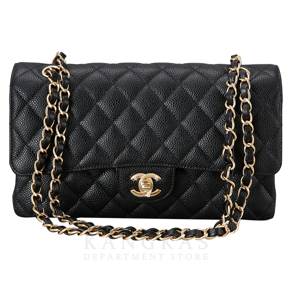 CHANEL(USED)샤넬 클래식 캐비어 미듐 금장