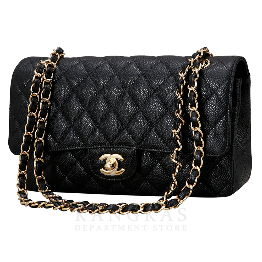 CHANEL(USED)샤넬 클래식 캐비어 미듐 금장