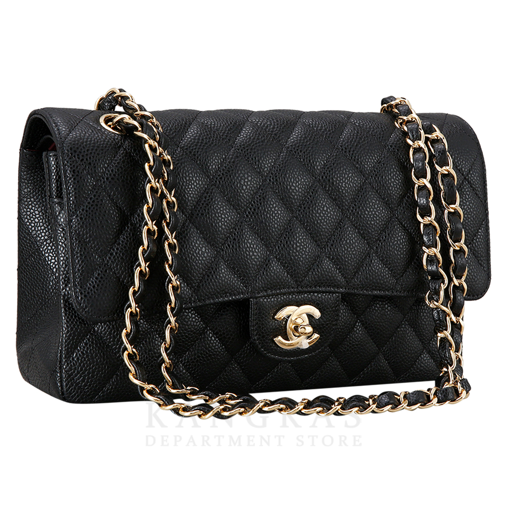 CHANEL(USED)샤넬 클래식 캐비어 미듐 금장