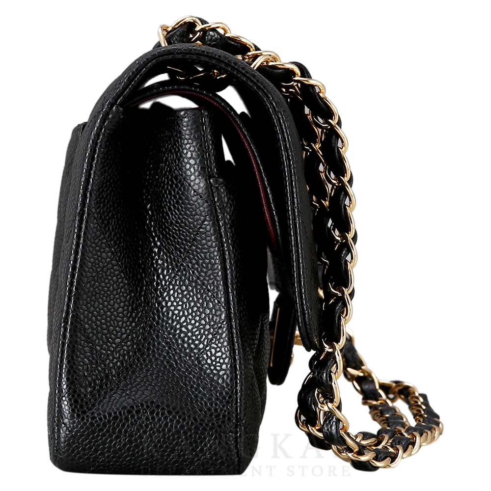 CHANEL(USED)샤넬 클래식 캐비어 미듐 금장