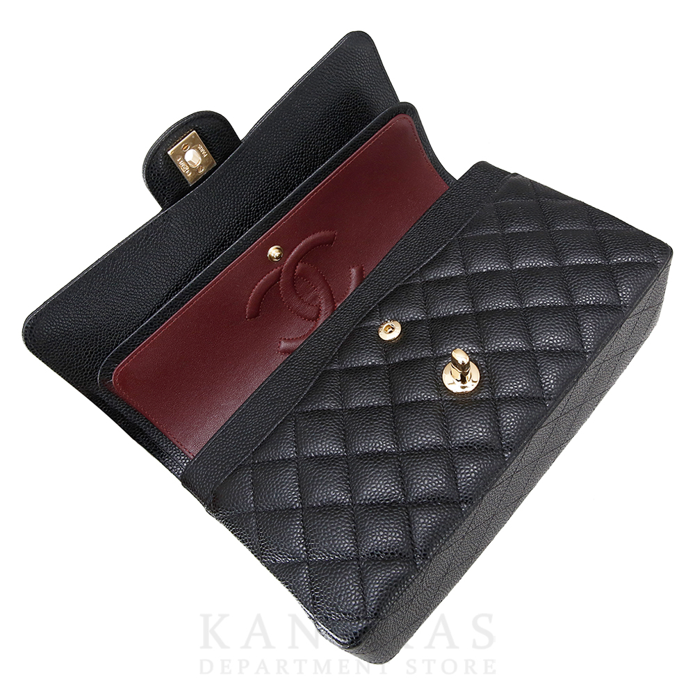 CHANEL(USED)샤넬 클래식 캐비어 미듐 금장