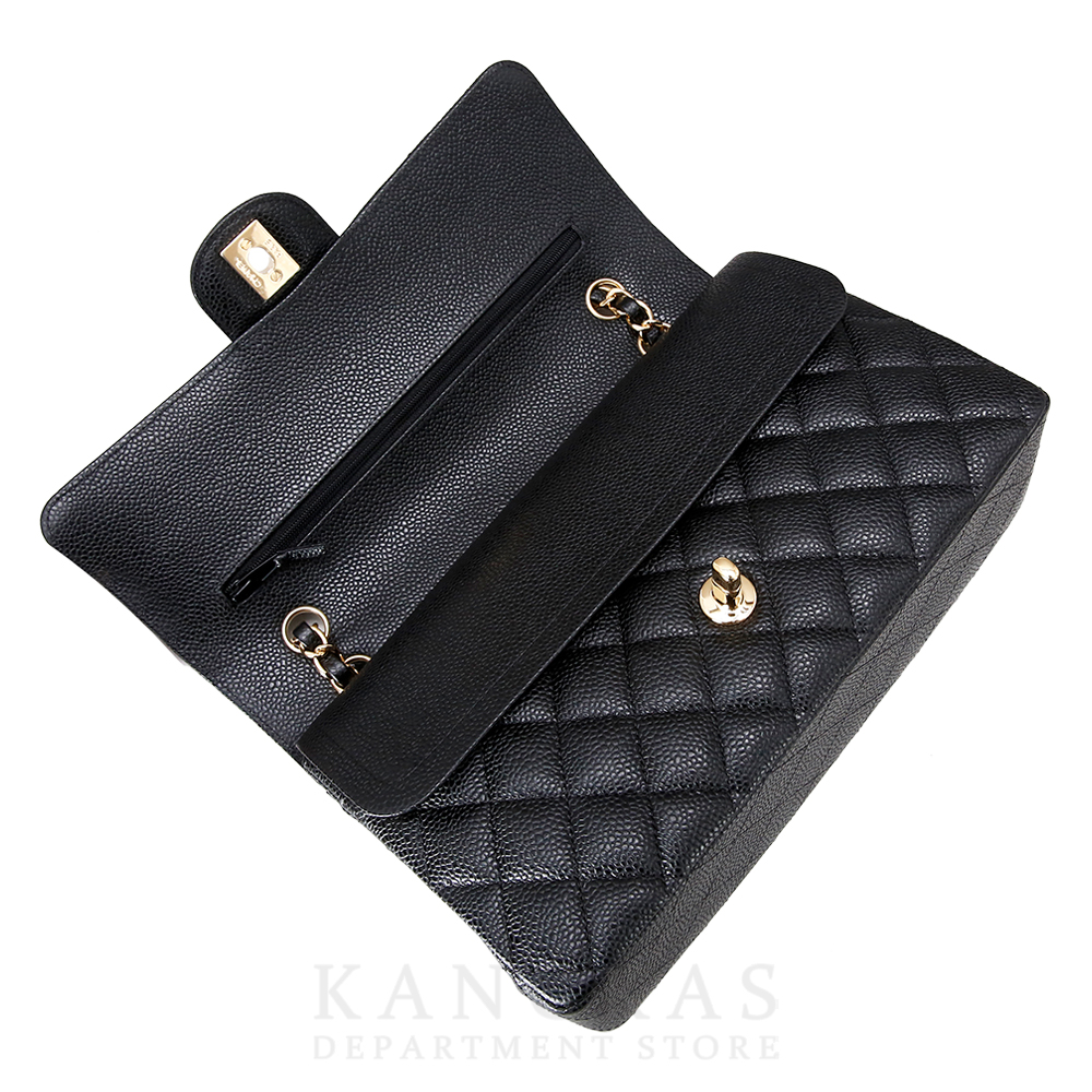 CHANEL(USED)샤넬 클래식 캐비어 미듐 금장