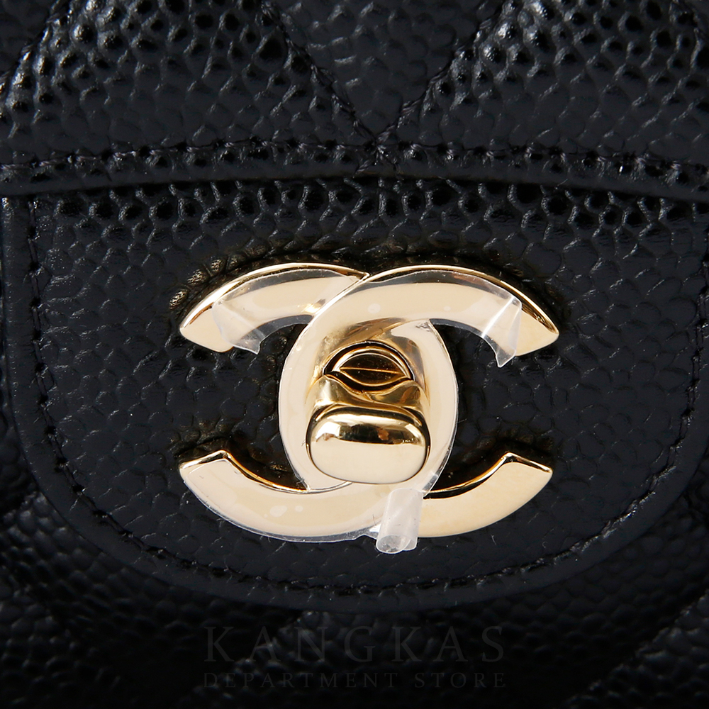 CHANEL(USED)샤넬 클래식 캐비어 미듐 금장