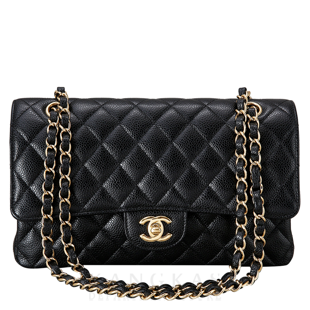 CHANEL(USED)샤넬 클래식 캐비어 미듐 금장
