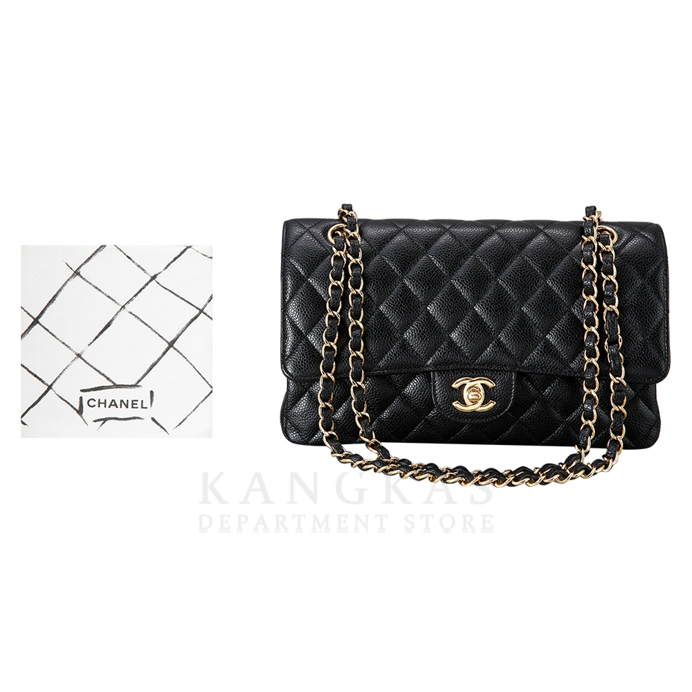 CHANEL(USED)샤넬 클래식 캐비어 미듐 금장