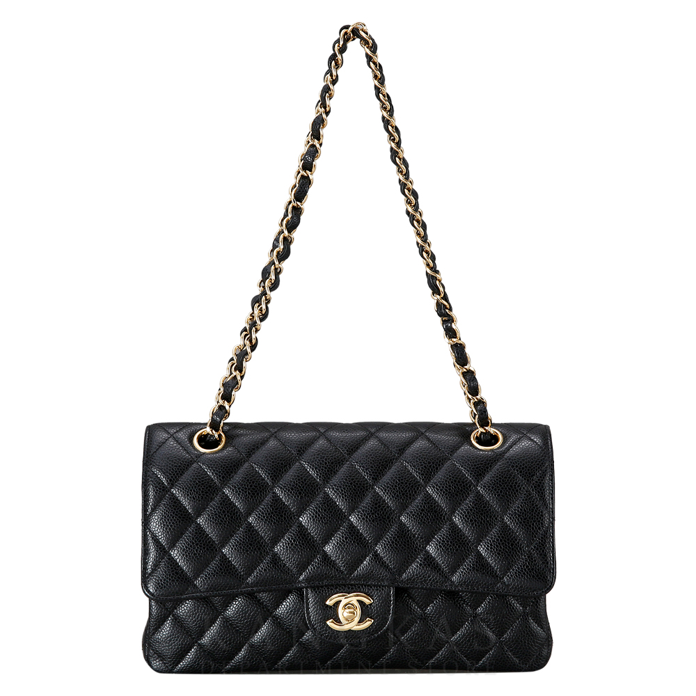 CHANEL(USED)샤넬 클래식 캐비어 미듐 금장
