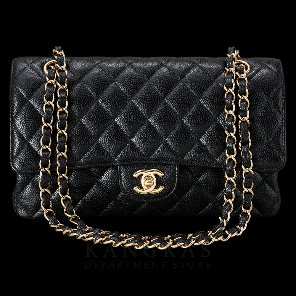 CHANEL(USED)샤넬 클래식 캐비어 미듐 금장