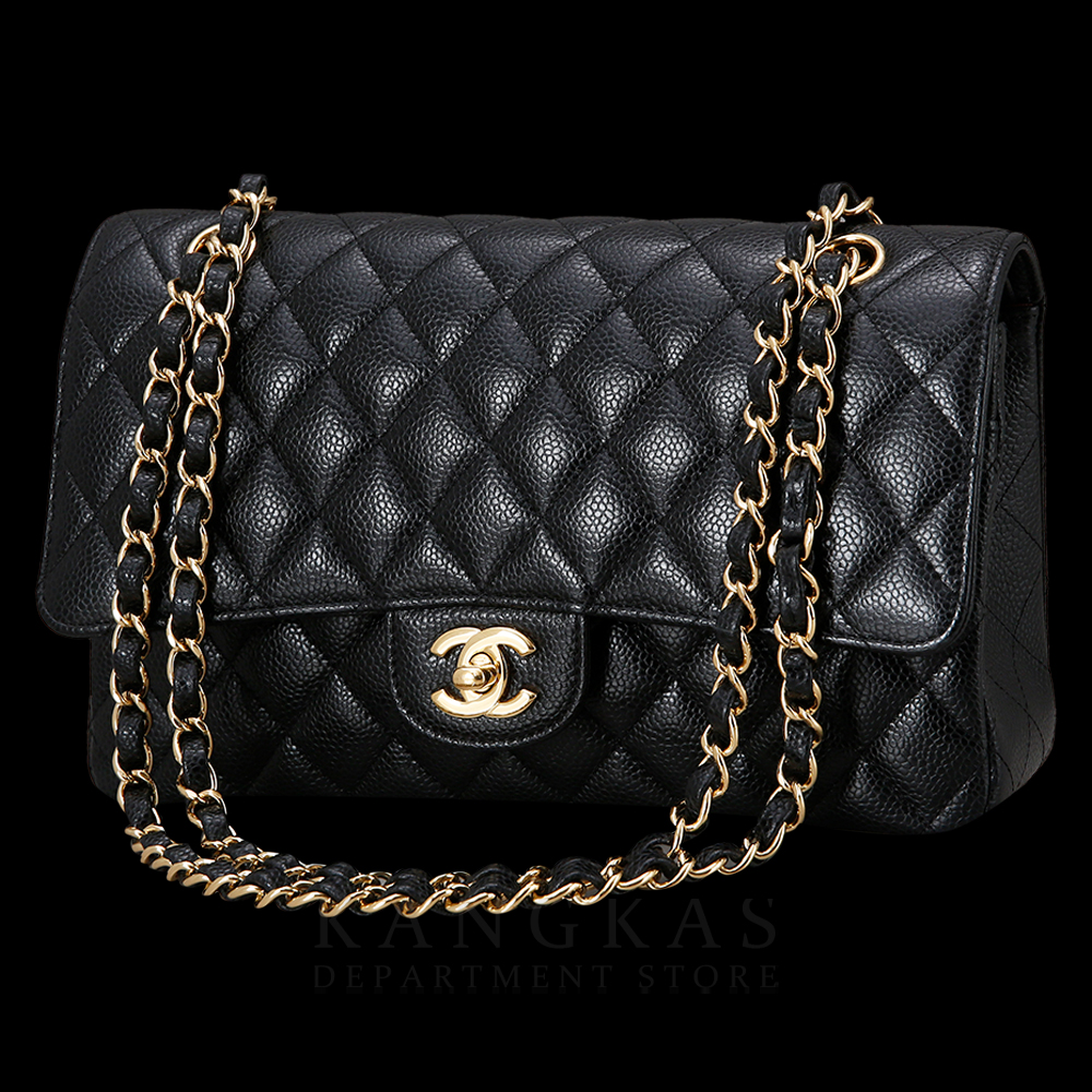 CHANEL(USED)샤넬 클래식 캐비어 미듐 금장