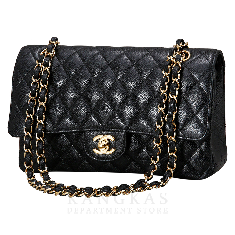 CHANEL(USED)샤넬 클래식 캐비어 미듐 금장