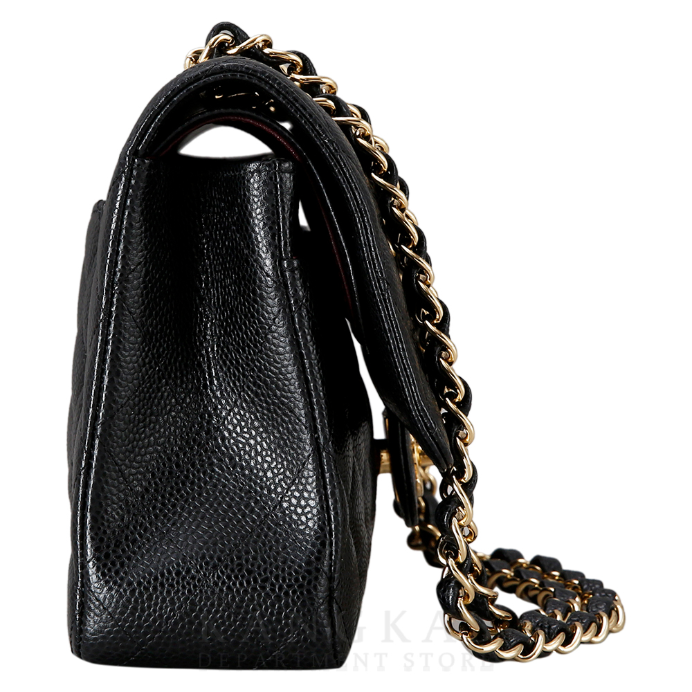 CHANEL(USED)샤넬 클래식 캐비어 미듐 금장