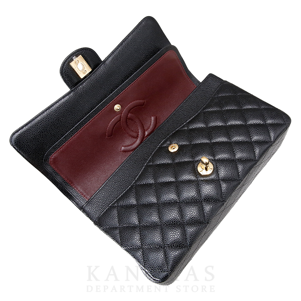 CHANEL(USED)샤넬 클래식 캐비어 미듐 금장