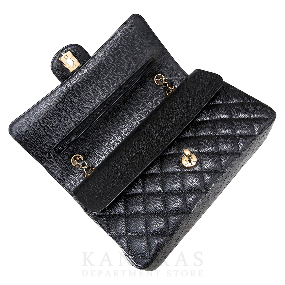 CHANEL(USED)샤넬 클래식 캐비어 미듐 금장