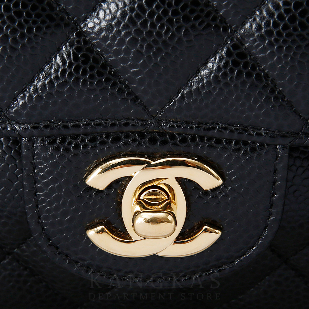 CHANEL(USED)샤넬 클래식 캐비어 미듐 금장