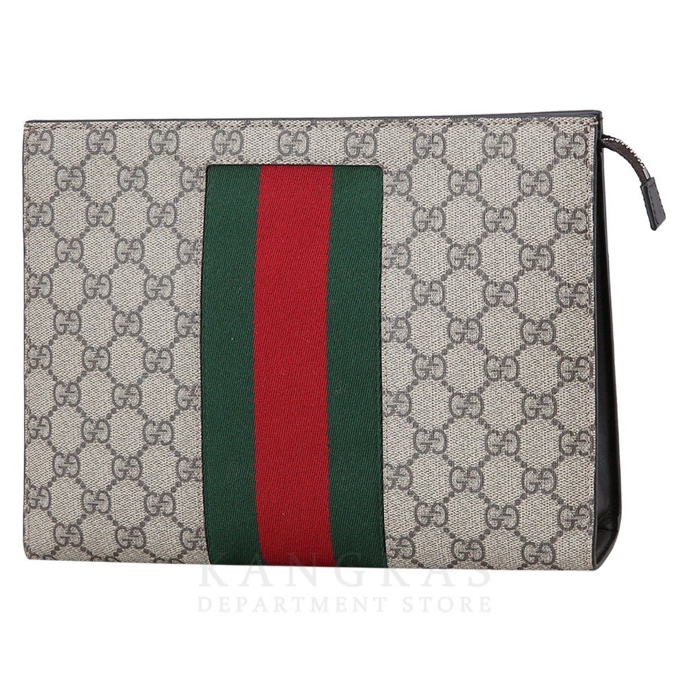 GUCCI(USED)구찌 GG로고 PVC 웹 클러치