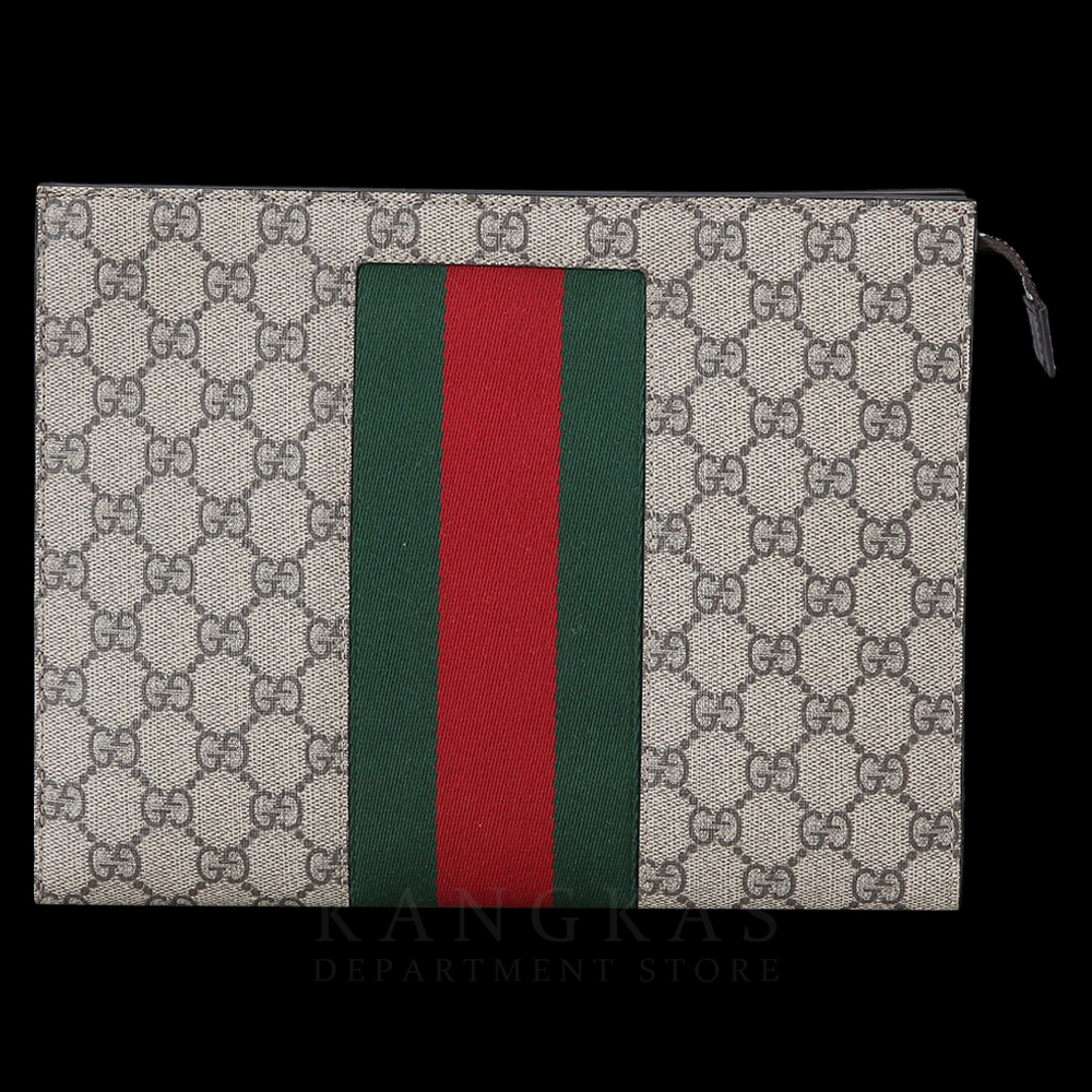 GUCCI(USED)구찌 GG로고 PVC 웹 클러치