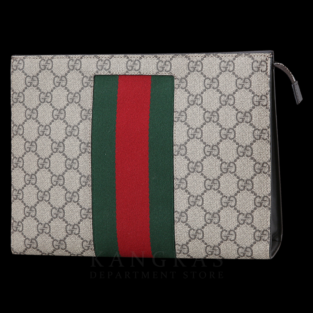 GUCCI(USED)구찌 GG로고 PVC 웹 클러치