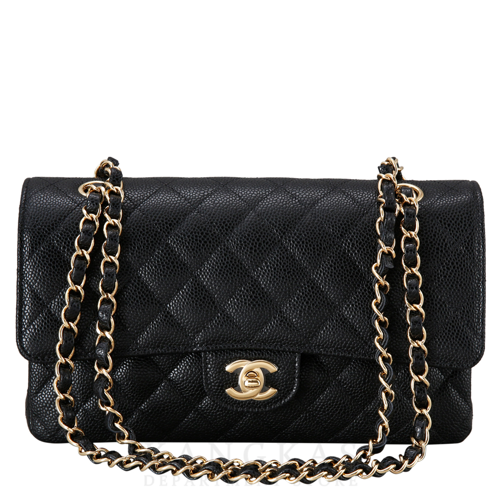 CHANEL(USED)샤넬 클래식 캐비어 미듐 금장
