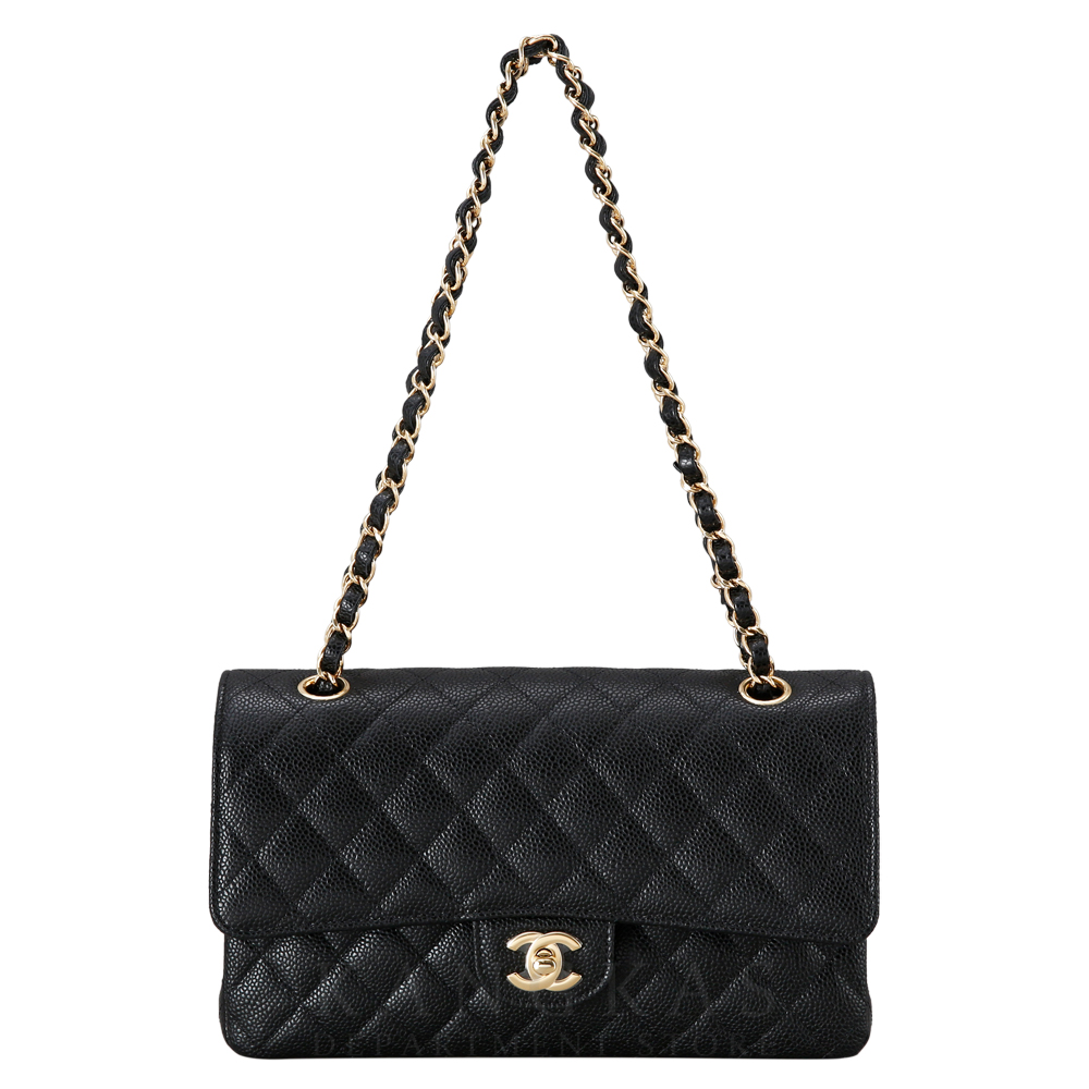 CHANEL(USED)샤넬 클래식 캐비어 미듐 금장