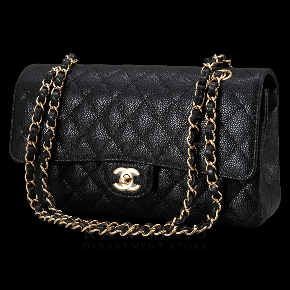 CHANEL(USED)샤넬 클래식 캐비어 미듐 금장