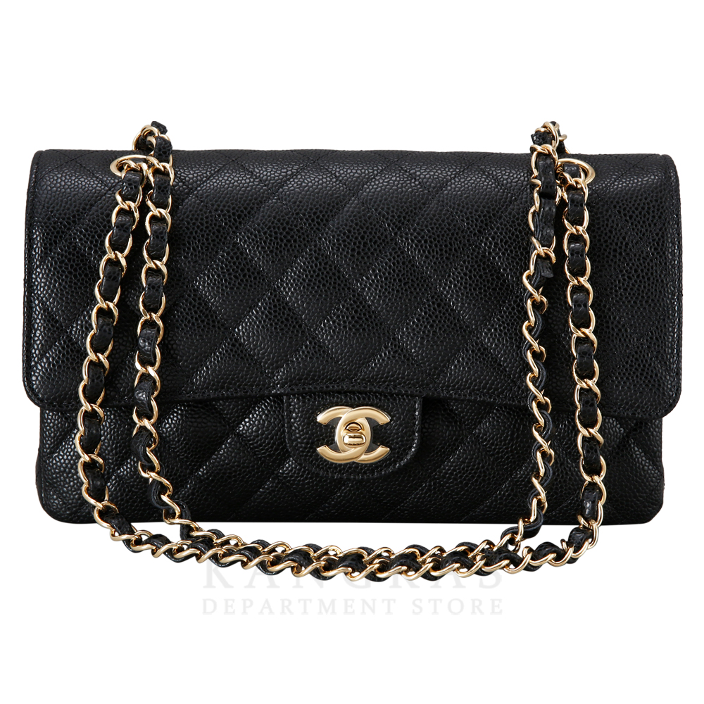 CHANEL(USED)샤넬 클래식 캐비어 미듐 금장