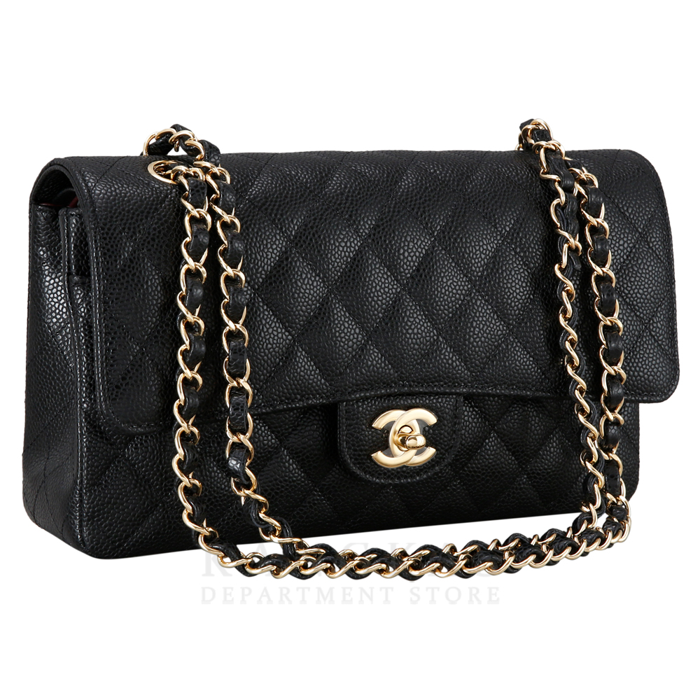 CHANEL(USED)샤넬 클래식 캐비어 미듐 금장