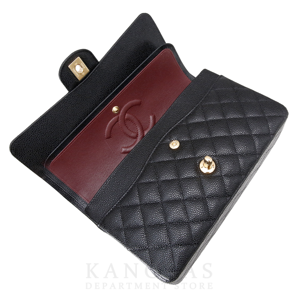 CHANEL(USED)샤넬 클래식 캐비어 미듐 금장