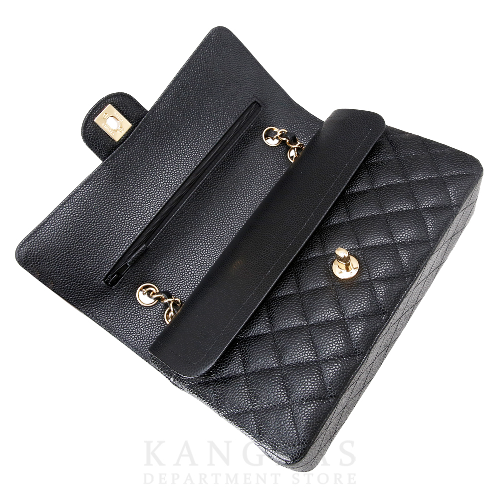 CHANEL(USED)샤넬 클래식 캐비어 미듐 금장