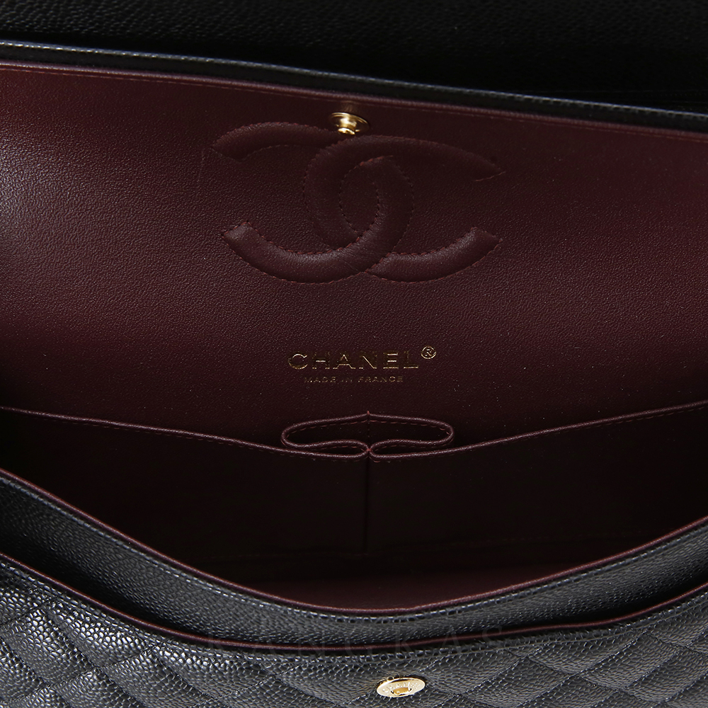 CHANEL(USED)샤넬 클래식 캐비어 미듐 금장